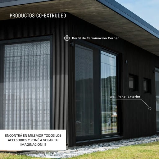 Perfil de Terminación Corner Revestimiento Exterior Co-Extruded G06 Silver Grey